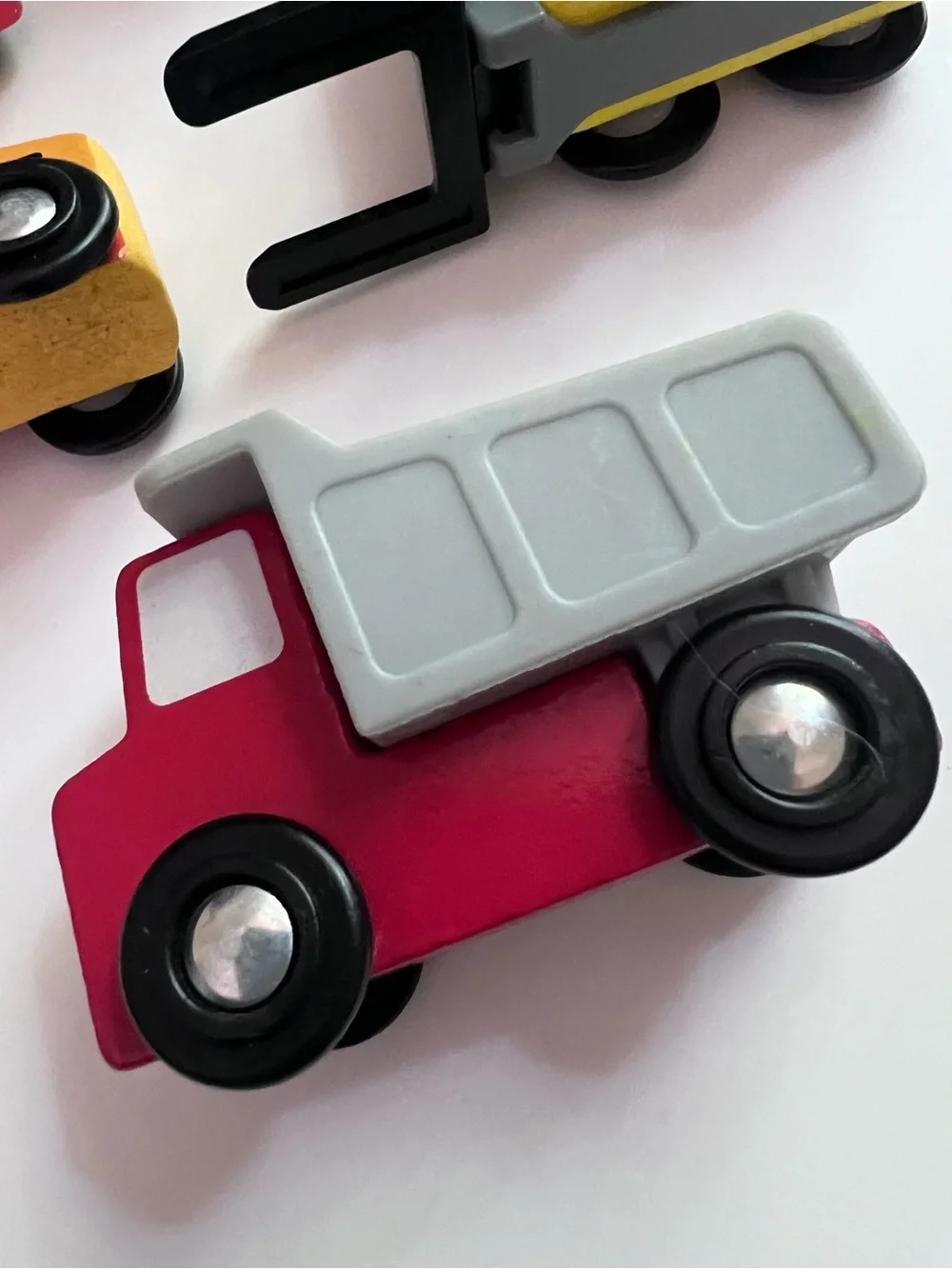 Melissa & Doug Wooden Construction Vehicles Set - 5 Toy Trucks
